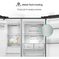 Thumbnail for Factory second Hisense HRSBS632BW 632L Wi-Fi Side by Side Fridge (Black Steel) non plumber ice maker & water dispenser - Second Hand Appliances Geebung