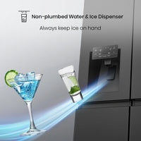 Thumbnail for Factory second Hisense HRSBS632BW 632L Wi-Fi Side by Side Fridge (Black Steel) non plumber ice maker & water dispenser - Second Hand Appliances Geebung