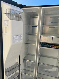 Thumbnail for Factory second Hisense HRSBS632BW 632L Wi-Fi Side by Side Fridge (Black Steel) non plumber ice maker & water dispenser - Second Hand Appliances Geebung
