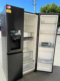 Thumbnail for Factory second Hisense HRSBS632BW 632L Wi-Fi Side by Side Fridge (Black Steel) non plumber ice maker & water dispenser - Second Hand Appliances Geebung