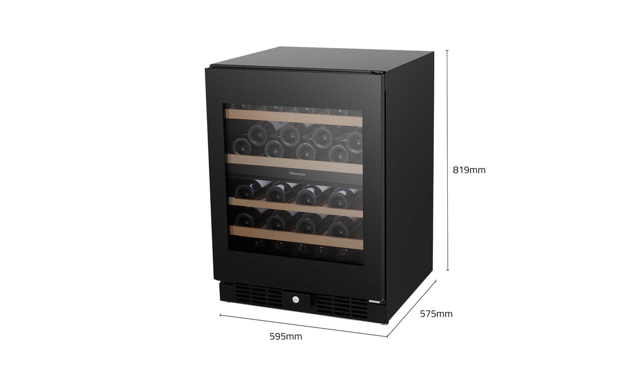 Factory second Hisense HRWC46B 46-Bottle Dual Zone Wine Cabinet - Second Hand Appliances Geebung