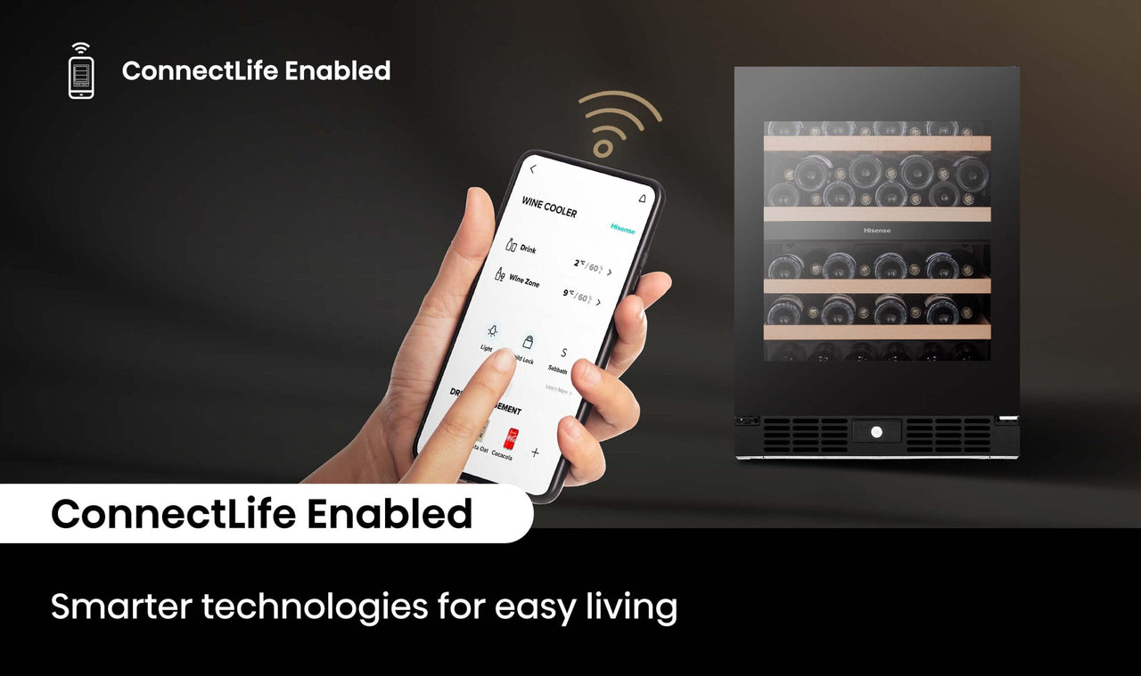 Factory second Hisense HRWC46B 46-Bottle Dual Zone Wine Cabinet - Second Hand Appliances Geebung