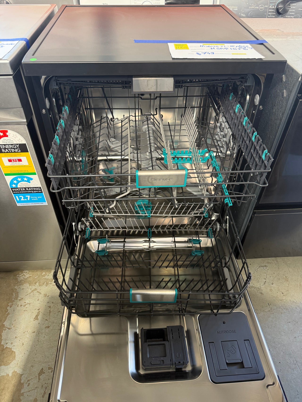 Buy Factory second Hisense HSAP16FB 16-Place Freestanding Dishwasher – Black Steel |  | [product_variant] | Second Hand Appliances Geebung Brisbane