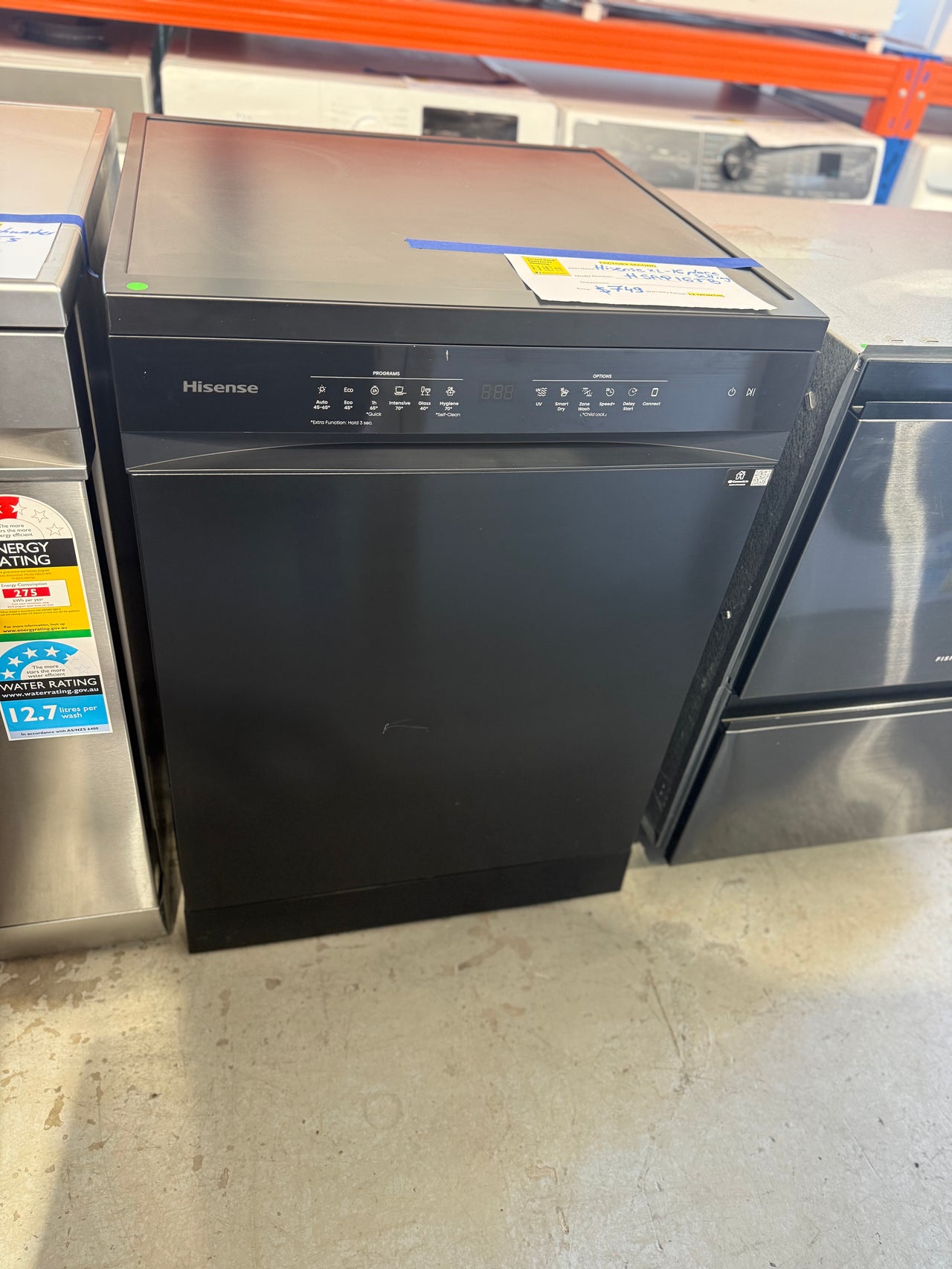 Buy Factory second Hisense HSAP16FB 16-Place Freestanding Dishwasher – Black Steel |  | [product_variant] | Second Hand Appliances Geebung Brisbane