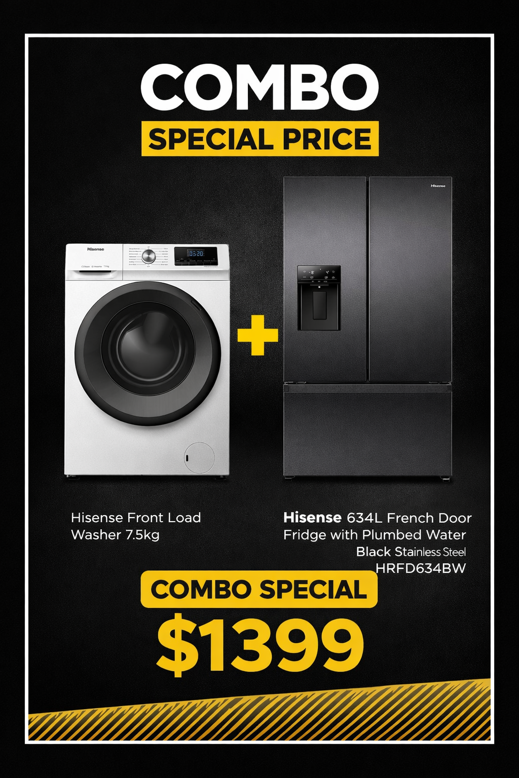 Buy Factory second 🔥 Hisense Washer + Fridge Combo Deal – Only $1399 🔥 |  | [product_variant] | Second Hand Appliances Geebung Brisbane