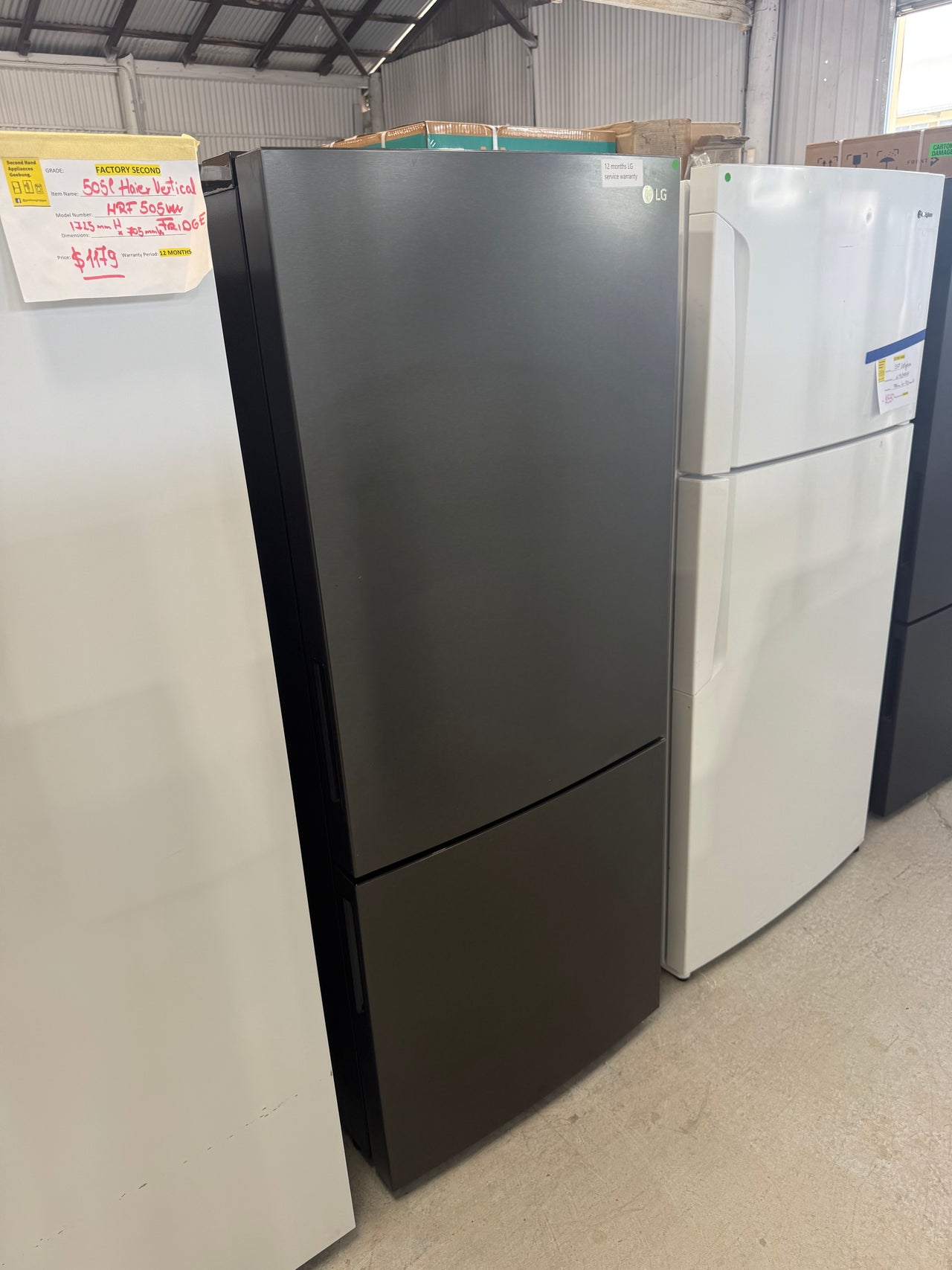 Factory second LG 420L Bottom Mount Refrigerator GB-455MBL - Second Hand Appliances Geebung