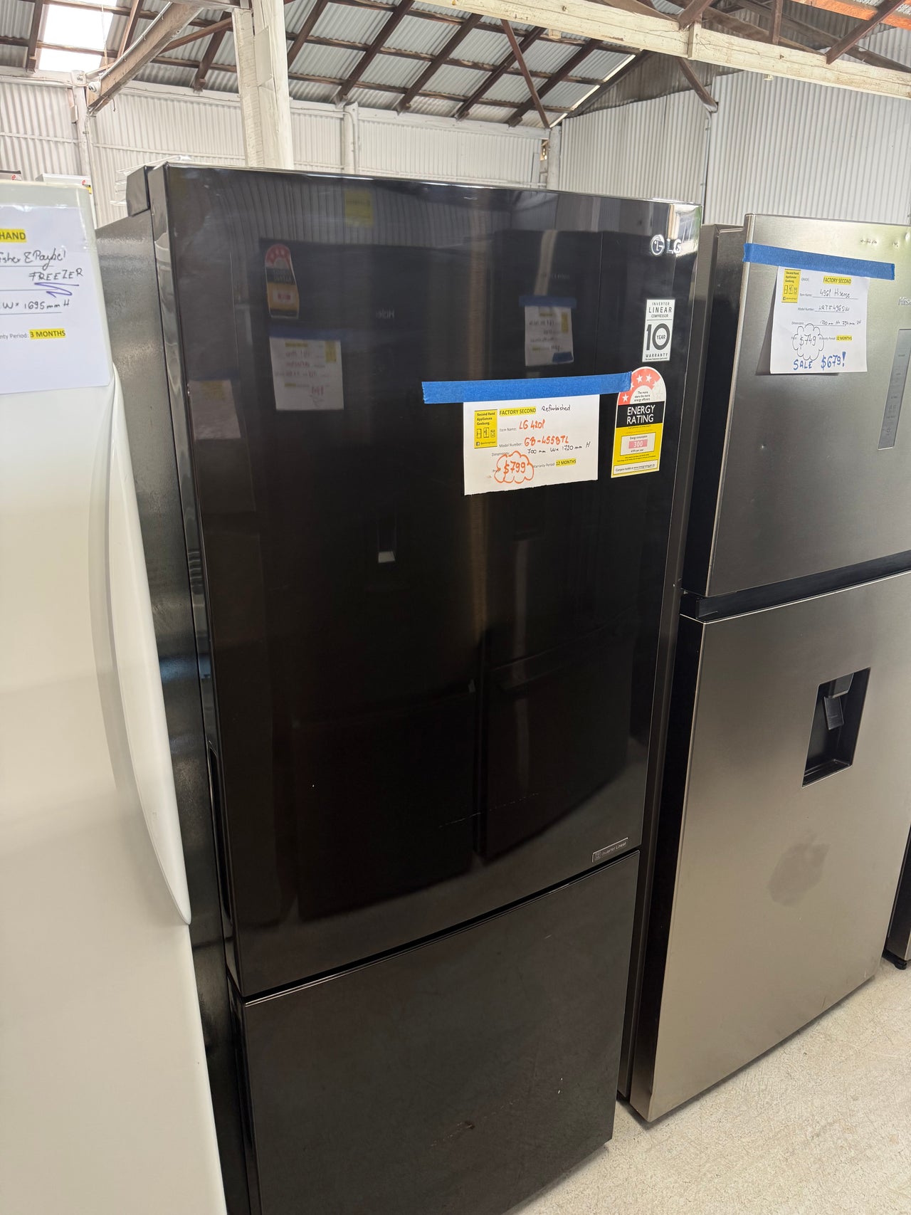 Factory second LG 420L Bottom Mount Refrigerator Model: GB-455BTL - Second Hand Appliances Geebung