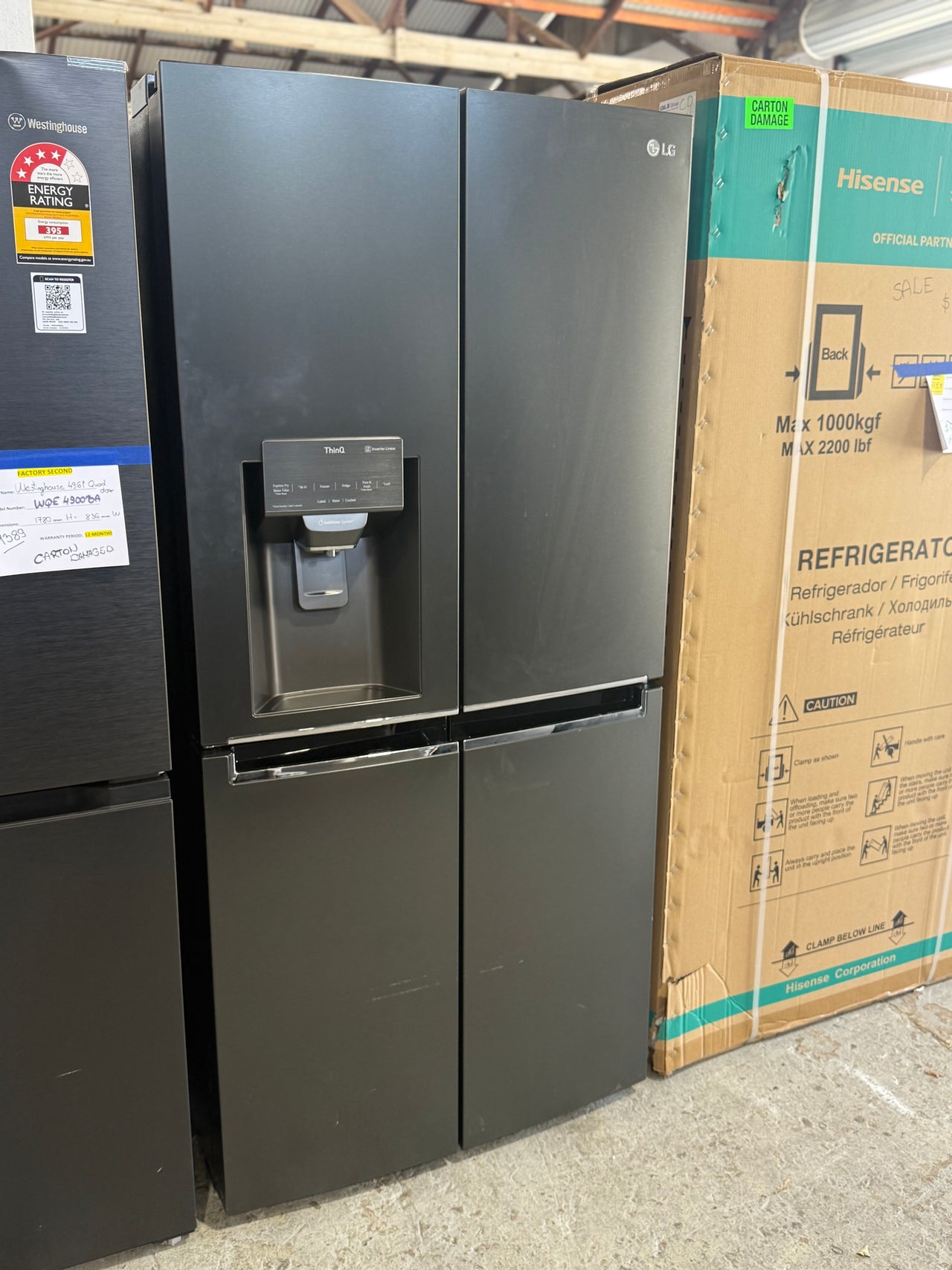 Factory second LG 506L Slim French Door Fridge GF-L570MBL - Second Hand Appliances Geebung