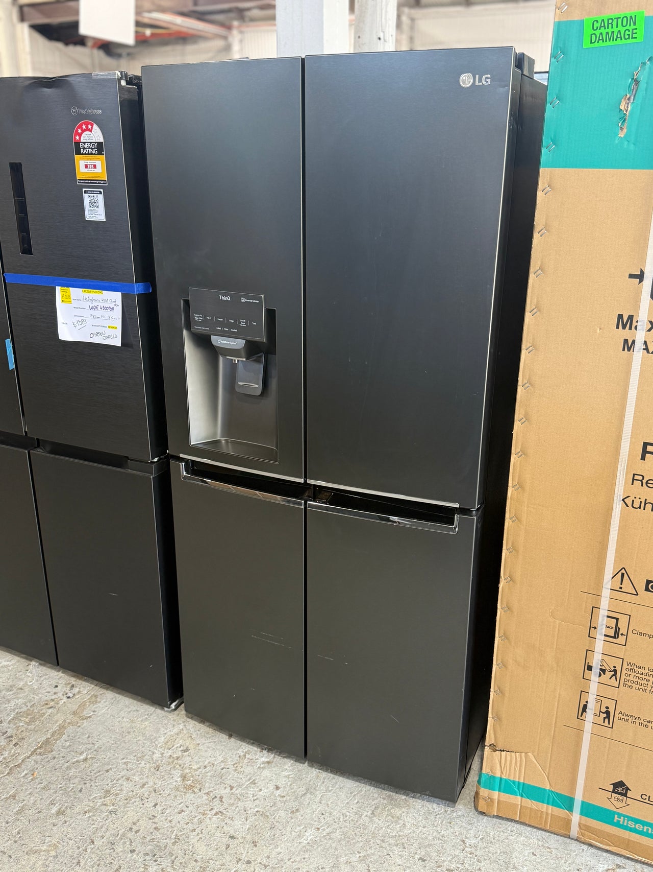 Factory second LG 506L Slim French Door Fridge GF-L570MBL - Second Hand Appliances Geebung