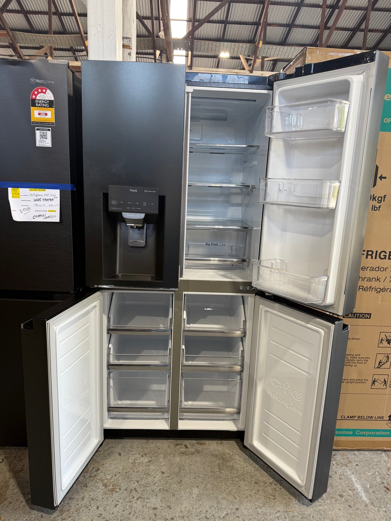 Factory second LG 506L Slim French Door Fridge GF-L570MBL - Second Hand Appliances Geebung