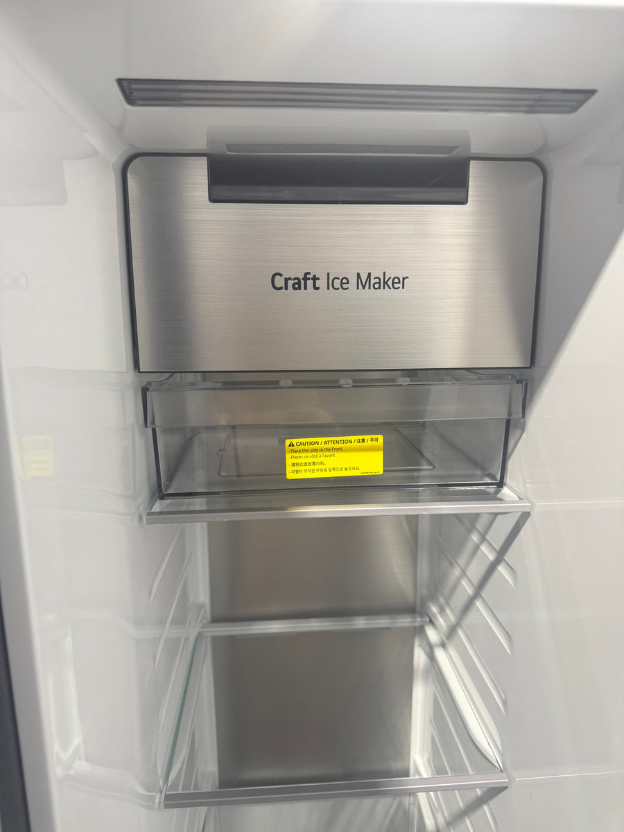 Factory second LG 635L Three Door Side by Side InstaView Fridge – Matte Black - Second Hand Appliances Geebung