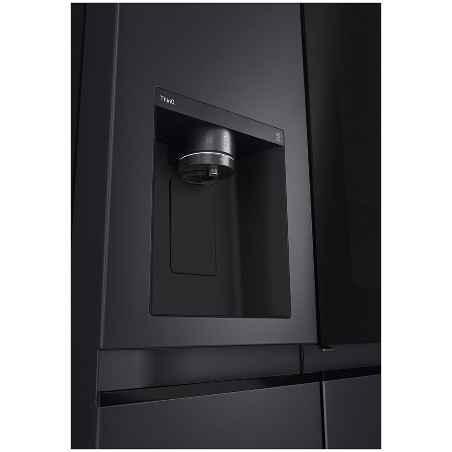 Factory second LG 635L Three Door Side by Side InstaView Fridge – Matte Black - Second Hand Appliances Geebung
