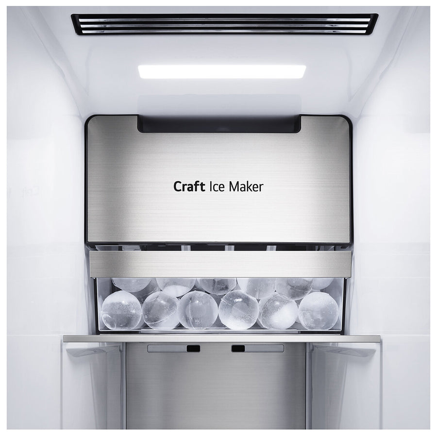 Factory second LG 635L Three Door Side by Side InstaView Fridge – Matte Black - Second Hand Appliances Geebung