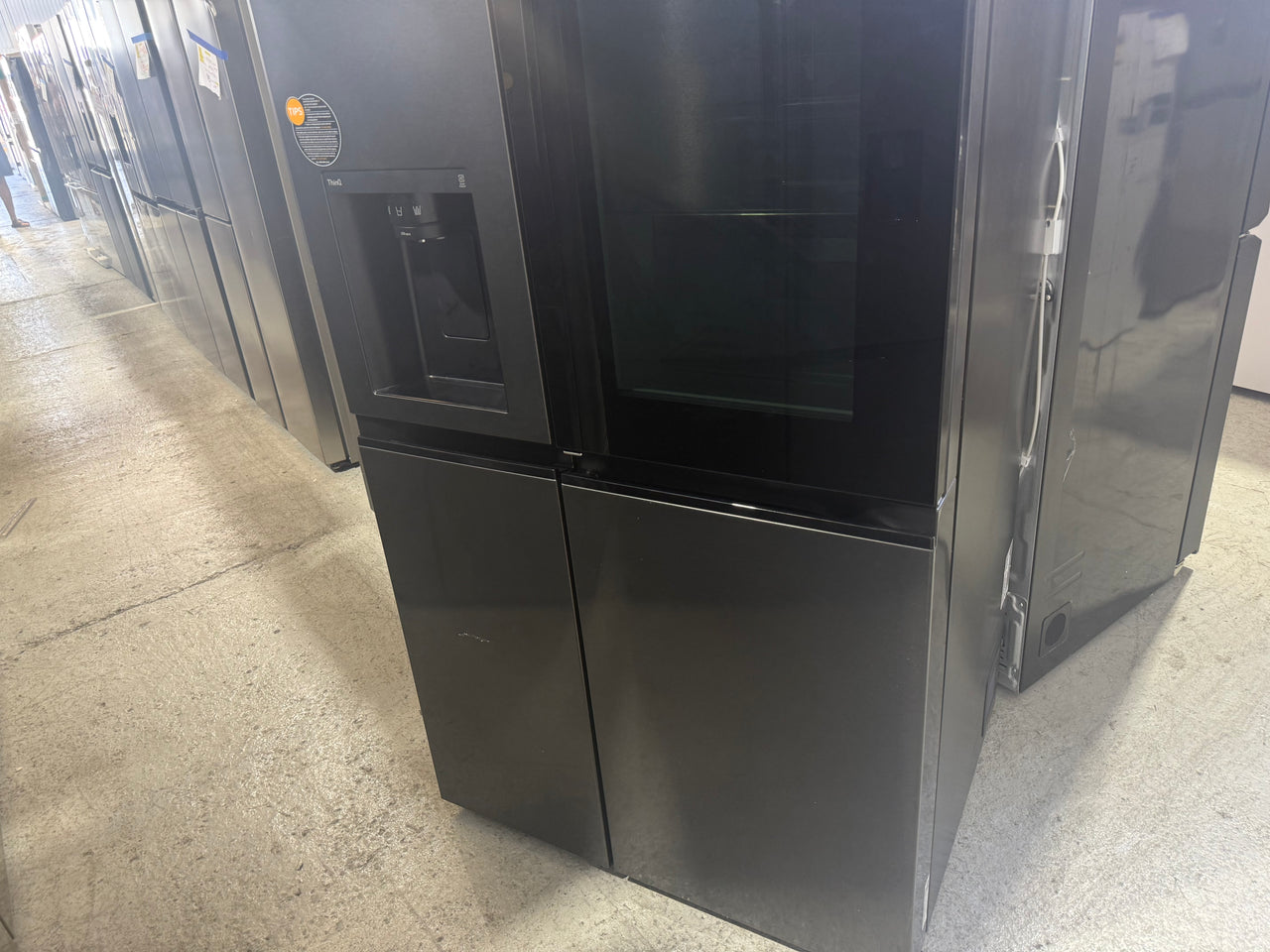 Factory second LG 635L Three Door Side by Side InstaView Fridge – Matte Black - Second Hand Appliances Geebung