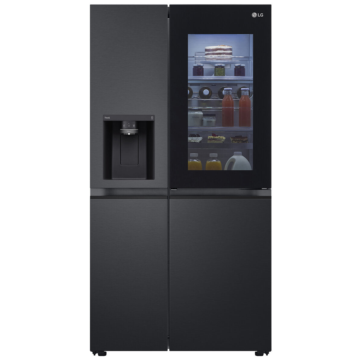 Factory second LG 635L Three Door Side by Side InstaView Fridge – Matte Black - Second Hand Appliances Geebung