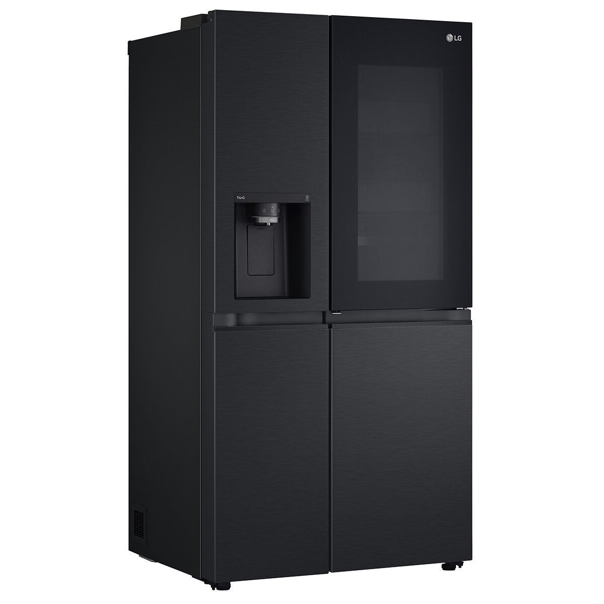 Factory second LG 635L Three Door Side by Side InstaView Fridge – Matte Black - Second Hand Appliances Geebung