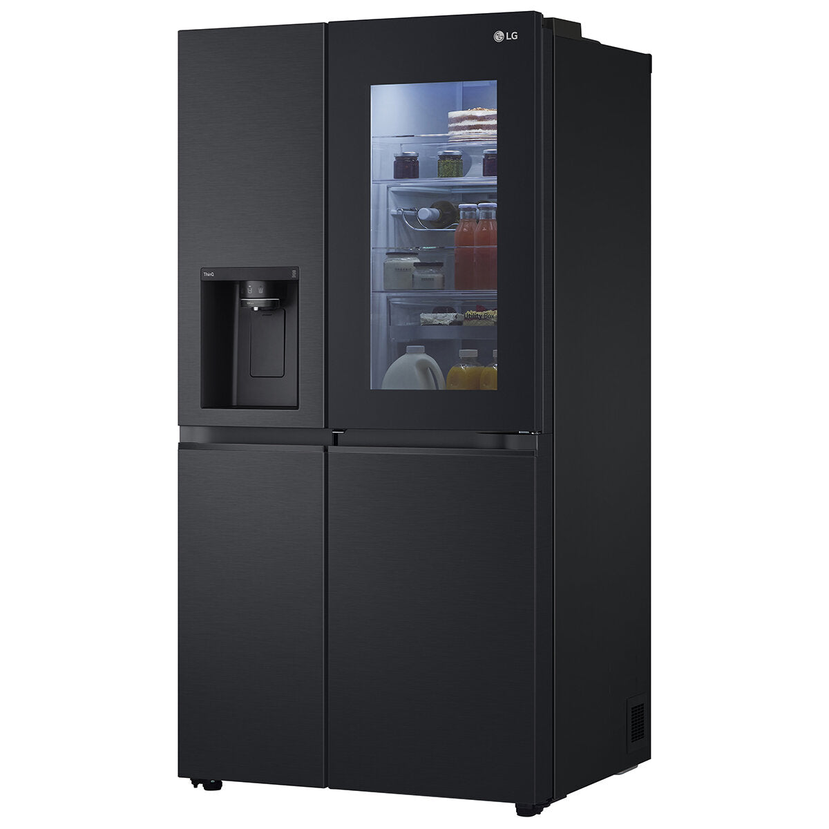 Factory second LG 635L Three Door Side by Side InstaView Fridge – Matte Black - Second Hand Appliances Geebung