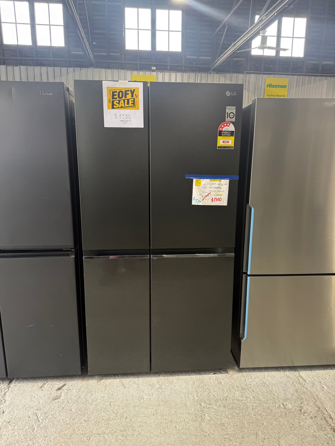 Factory second LG 655L Side by Side Fridge Model: GS-B655MBL - Second Hand Appliances Geebung