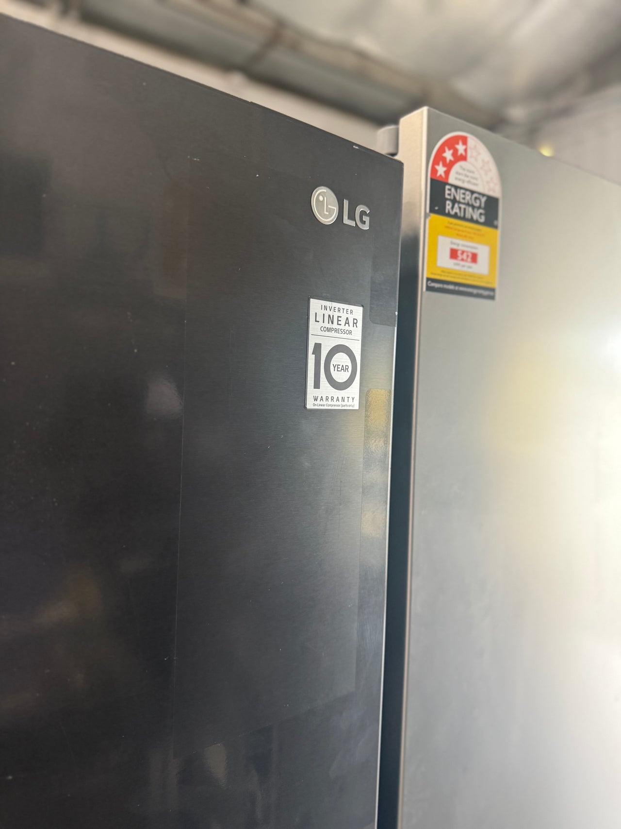 Factory second LG GB-W455MBL 420L Bottom Mount Fridge (Black) - Second Hand Appliances Geebung