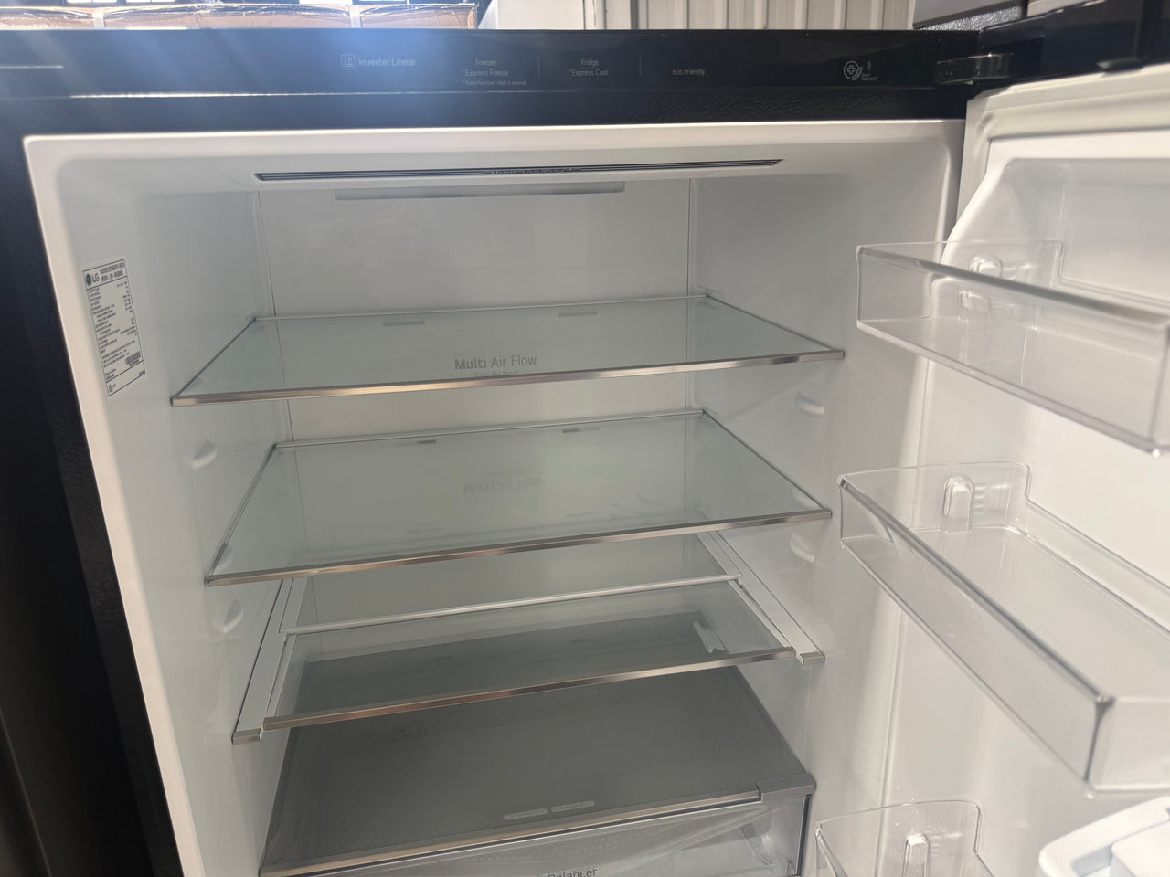 Factory second LG GB-W455MBL 420L Bottom Mount Fridge (Black) - Second Hand Appliances Geebung