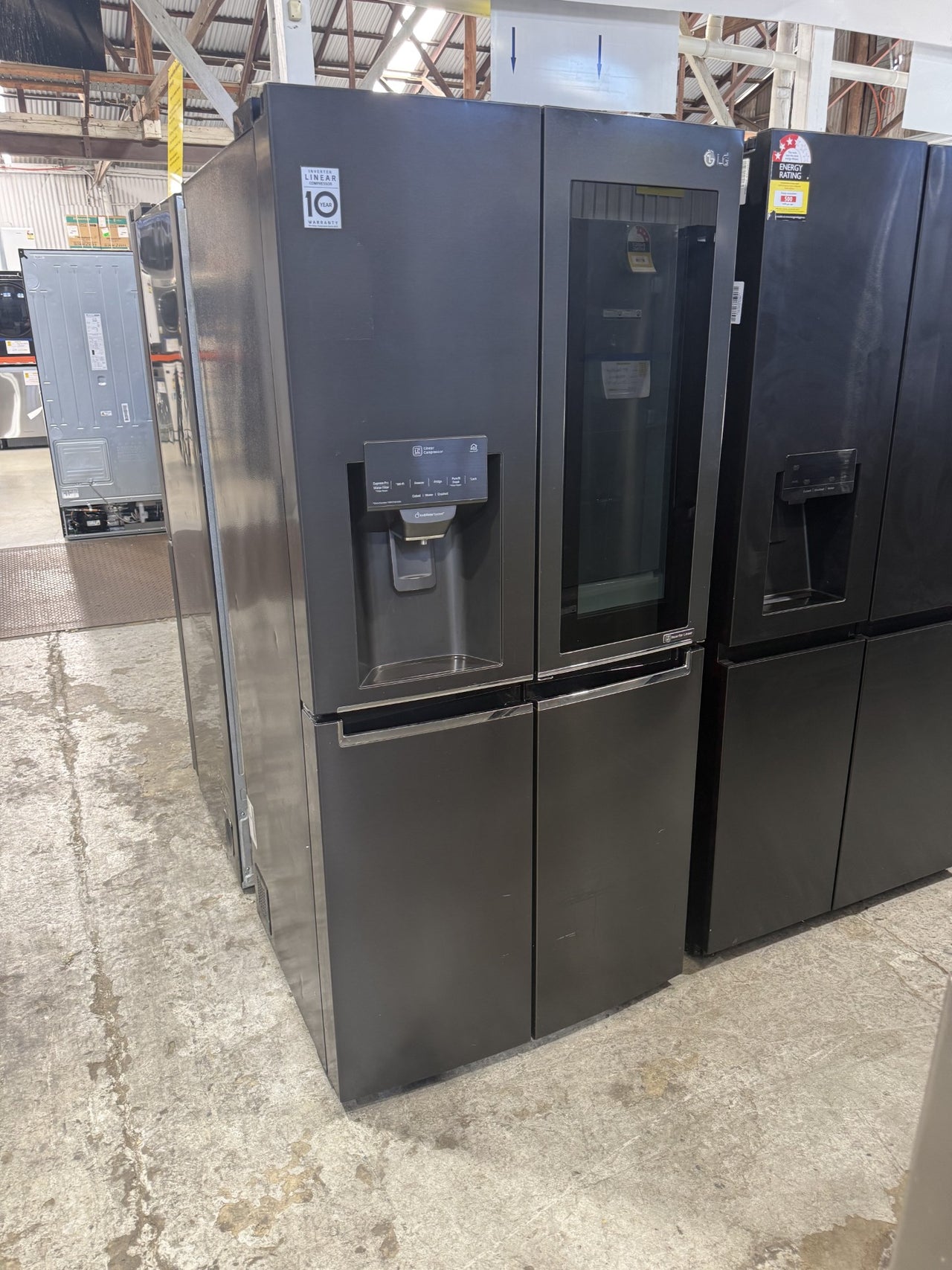 Factory second LG GF-V570MBL 508L Slim French Door Fridge – Matte Black (InstaView Door-in-Door) - Second Hand Appliances Geebung