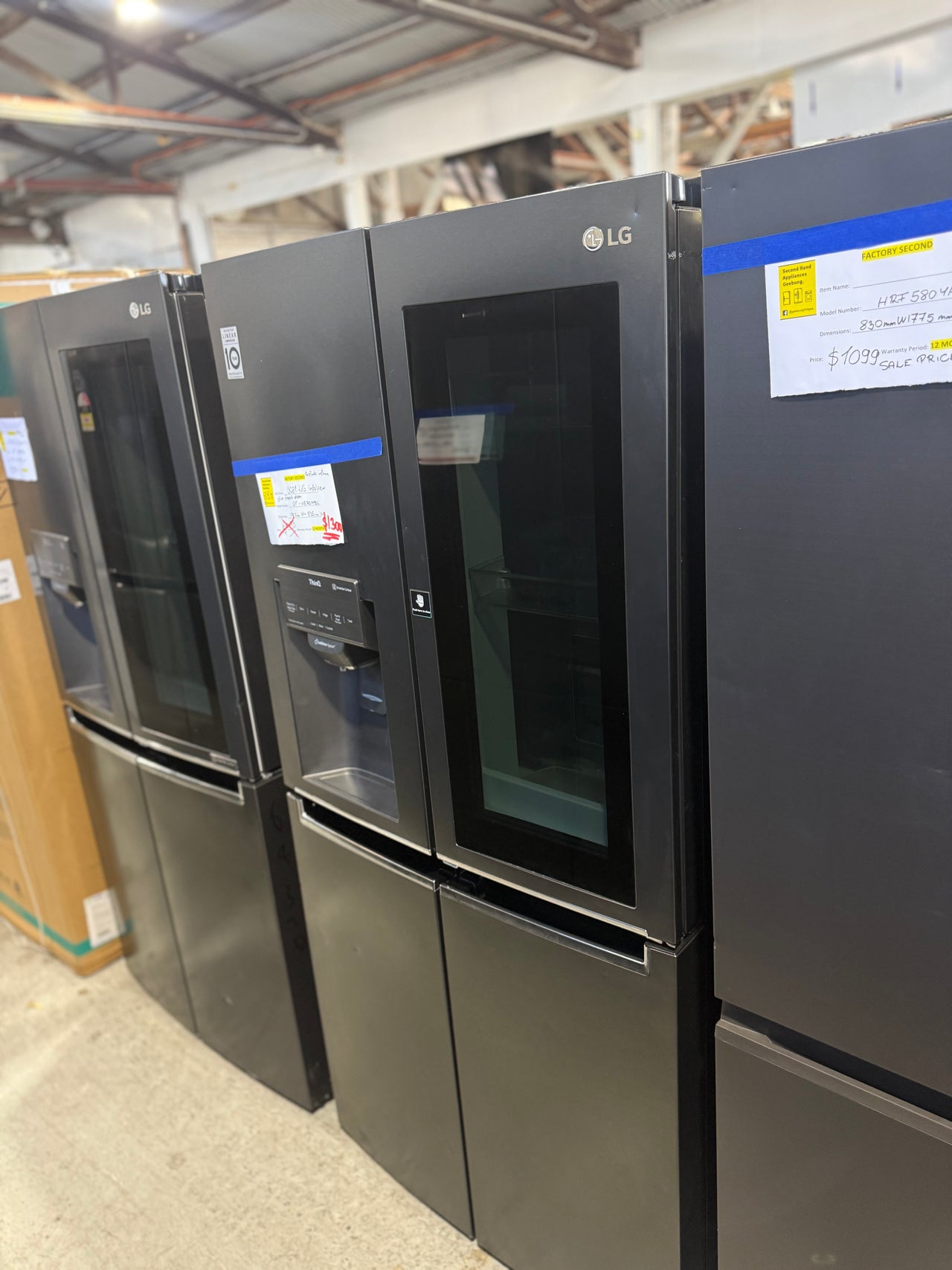 Factory second LG GF-V570MBL 508L Slim French Door Fridge – Matte Black (InstaView Door-in-Door) - Second Hand Appliances Geebung