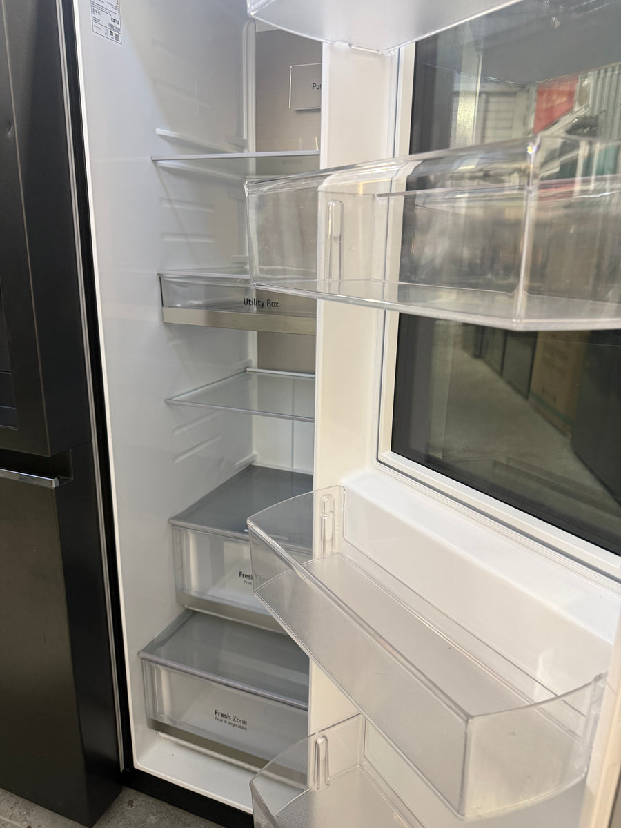 Factory second LG GS-V635MBLC 635L Side by Side Fridge (Matte Black) - Second Hand Appliances Geebung