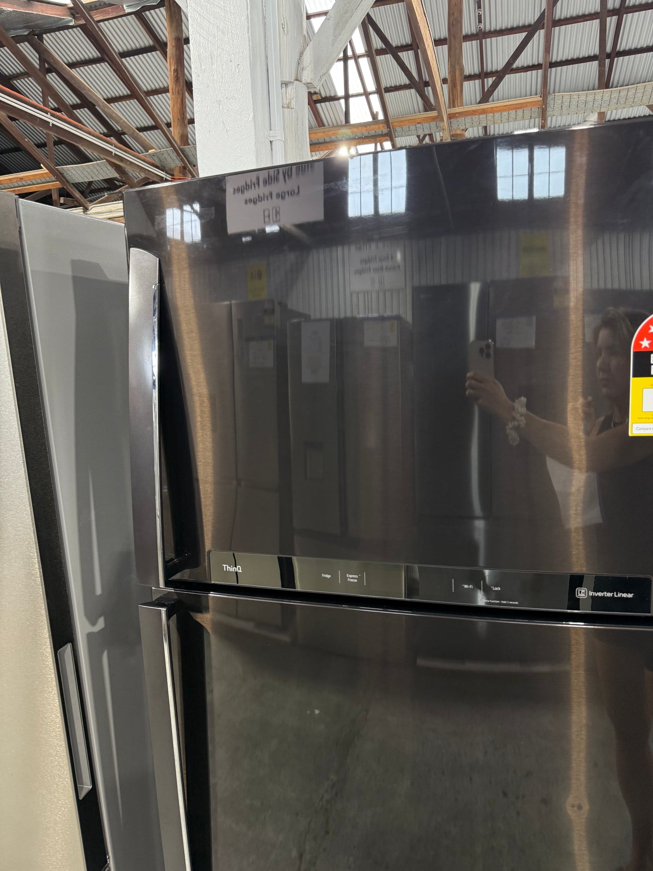 Factory second LG GT-515BTDC 516L Black Steel Top Mount Refrigerator - Second Hand Appliances Geebung