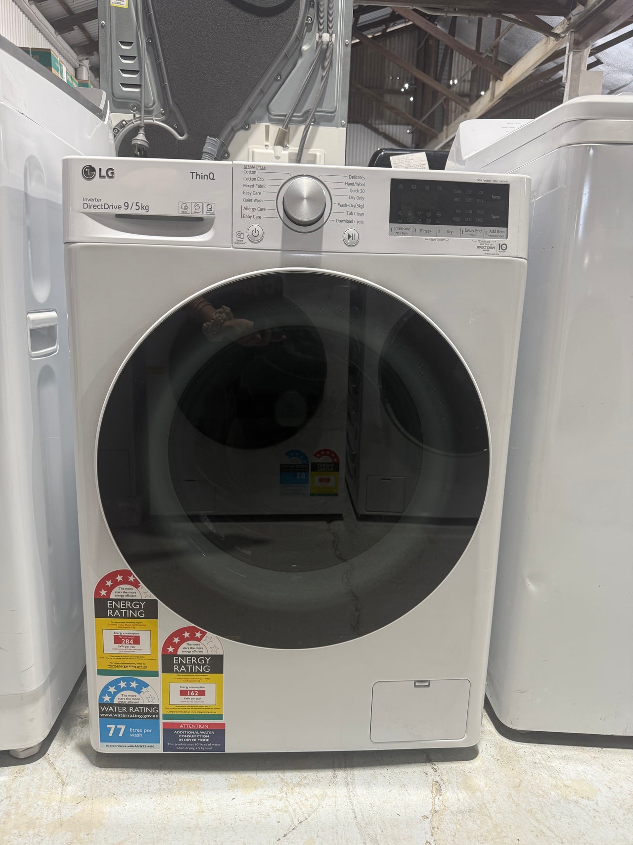 Factory second LG WVC5-1409W Washer-Dryer Combo (9 kg Wash / 5 kg Dry) - Second Hand Appliances Geebung