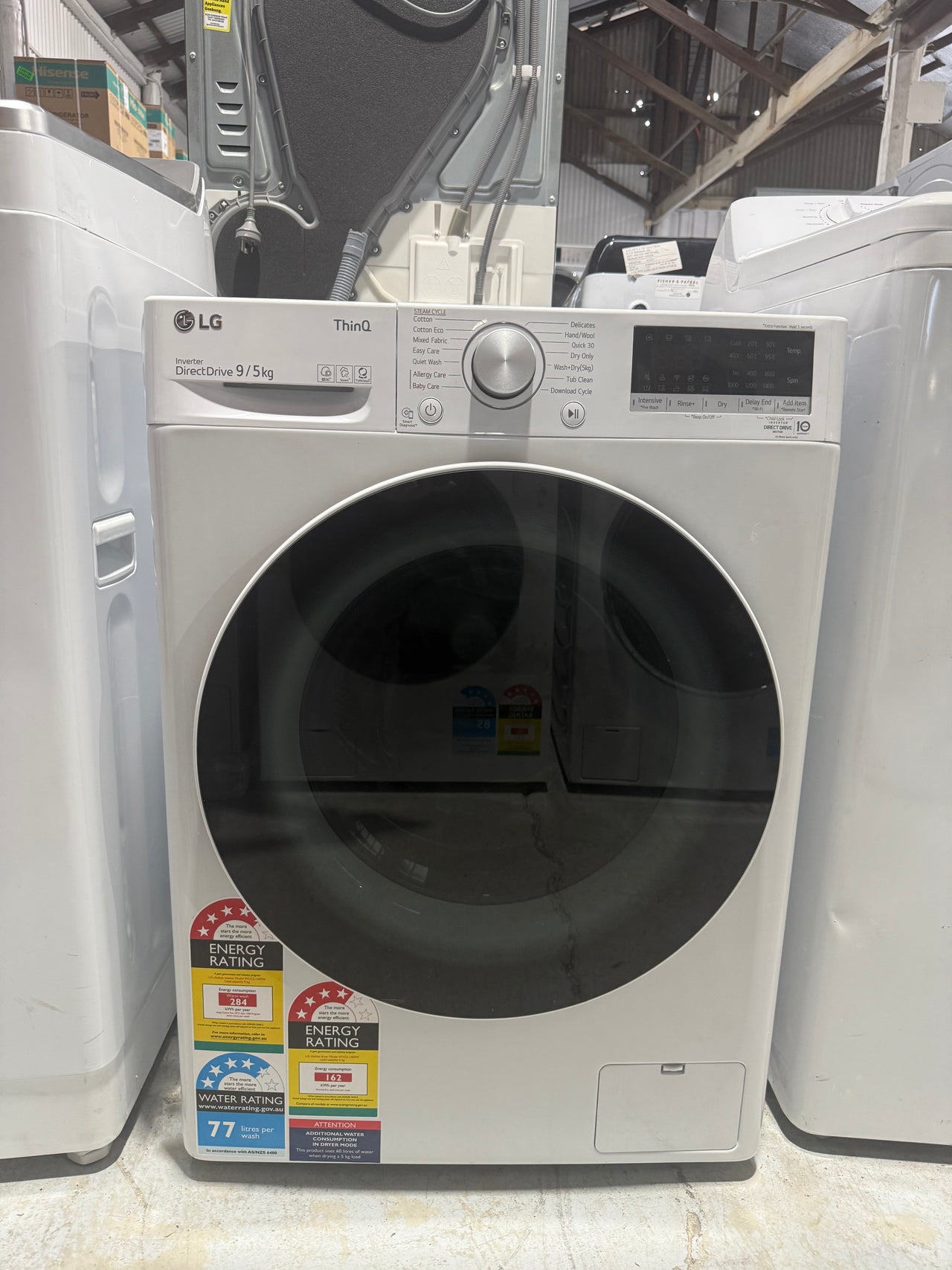 Factory second LG WVC5-1409W Washer-Dryer Combo (9 kg Wash / 5 kg Dry) - Second Hand Appliances Geebung
