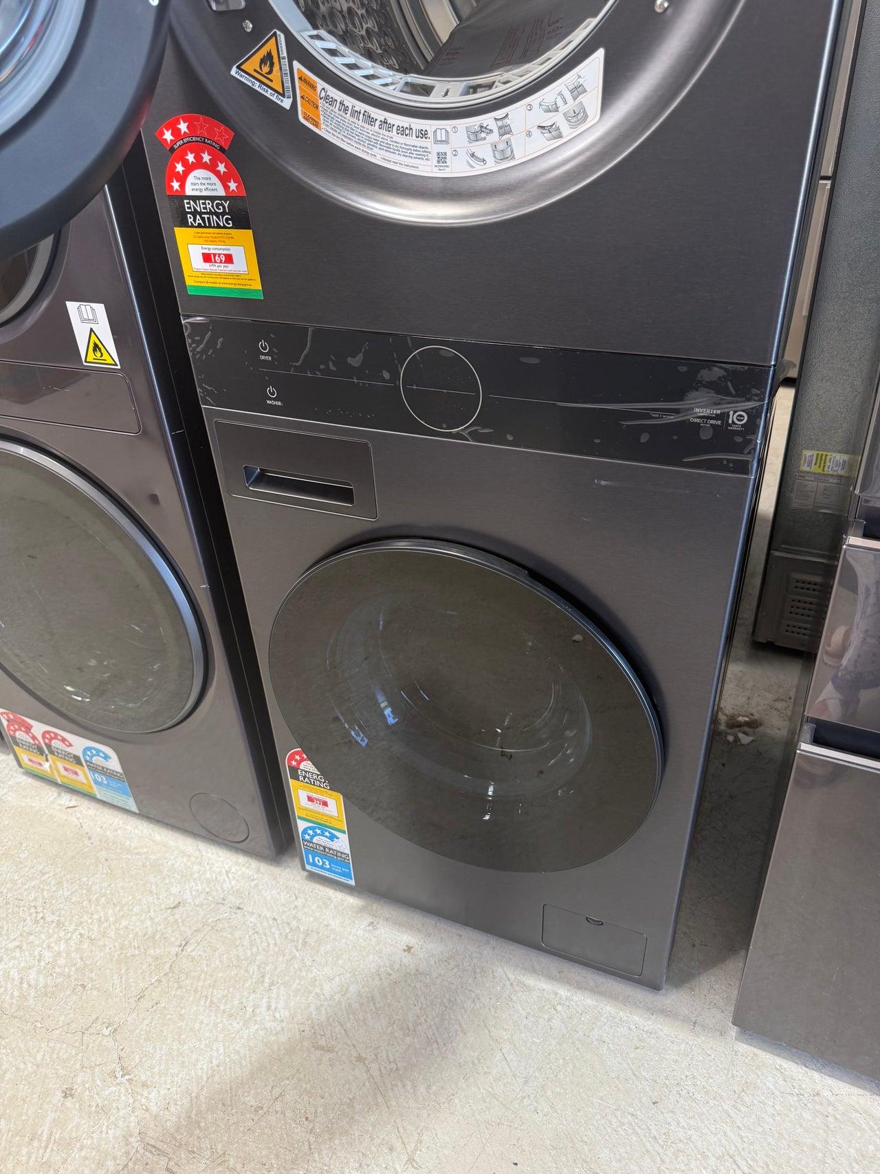 Factory second LG WashTower 12kg/10kg Dual Inverter Heat Pump Washer Dryer – WWT-1210MBK - Second Hand Appliances Geebung