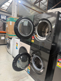 Thumbnail for Factory second LG WashTower™ -12kg/9kg All-In-One Stacked Washer Dryer Platinum Black WWT-1209B - Second Hand Appliances Geebung