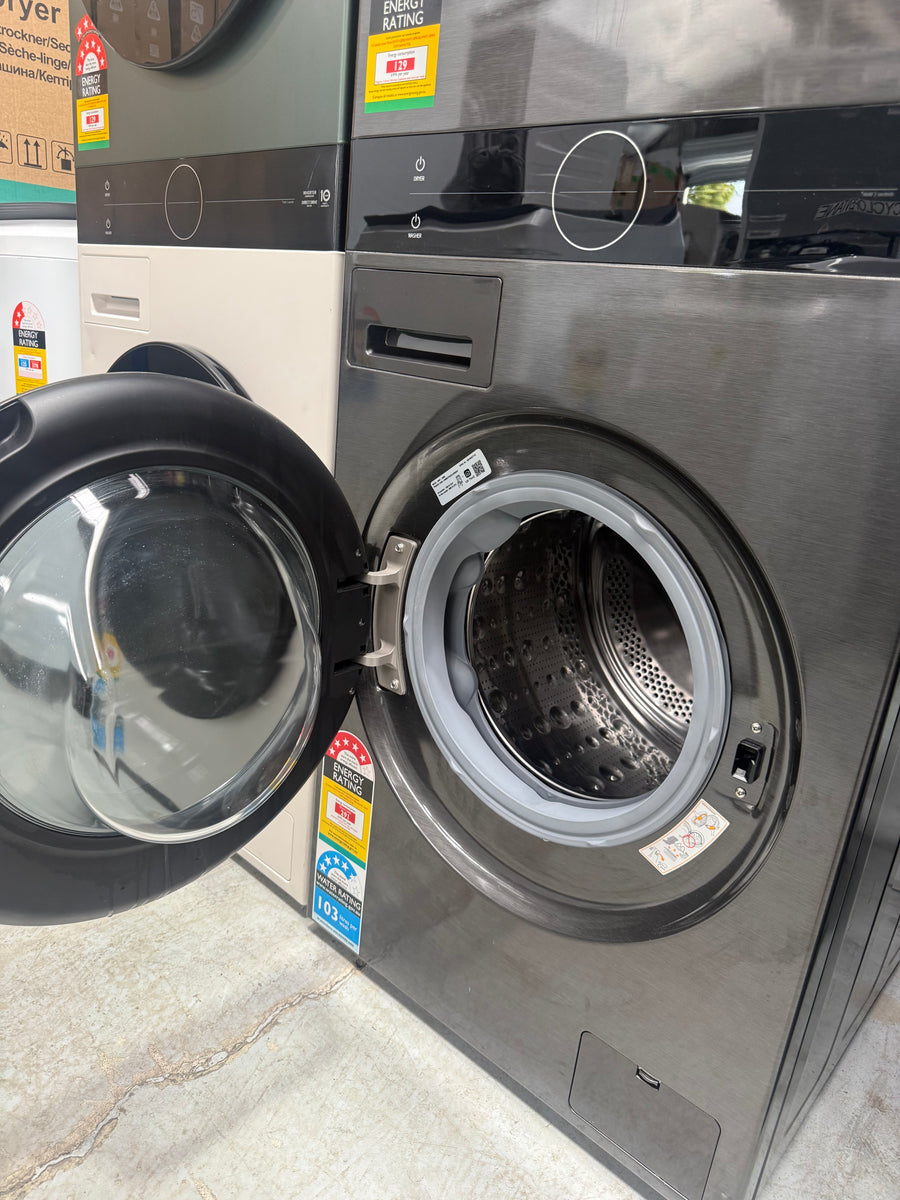 Factory second LG WashTower™ -12kg/9kg All-In-One Stacked Washer Dryer Platinum Black WWT-1209B - Second Hand Appliances Geebung