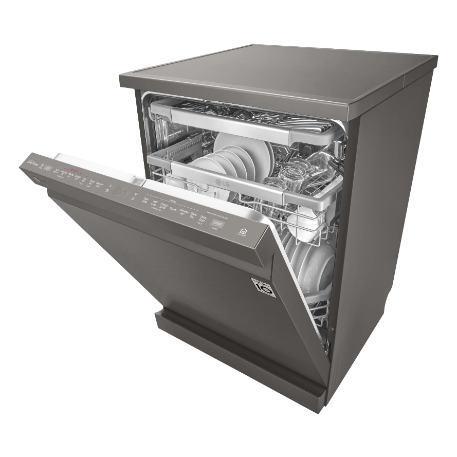 Factory second LG XD3A25BS TrueSteam 15-Place Setting Freestanding Dishwasher (Black/Steel) - Second Hand Appliances Geebung