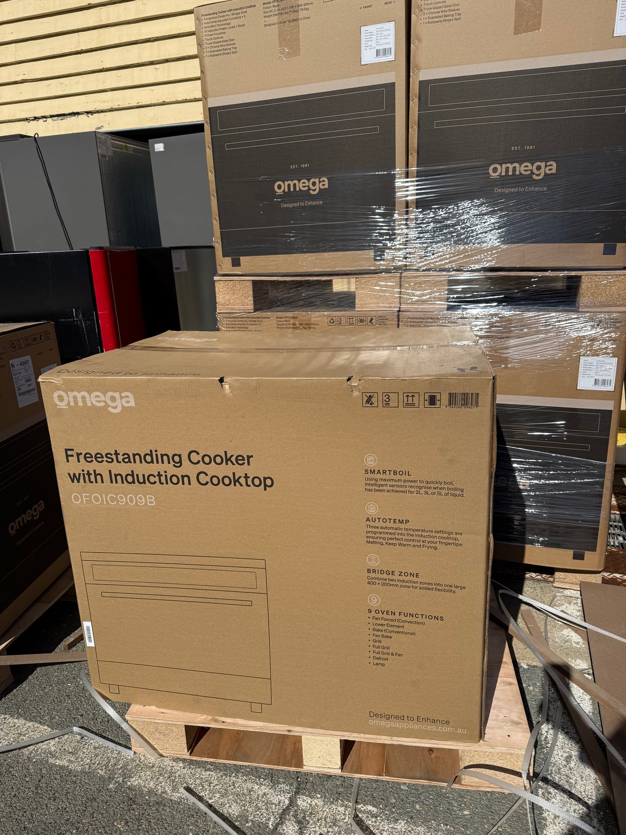 Factory second Omega OFOIC909B 90cm Freestanding Cooker with Induction Cooktop - Second Hand Appliances Geebung