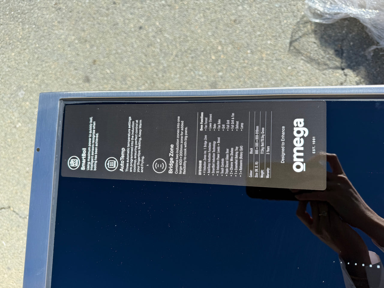 Factory second Omega OFOIC909B 90cm Freestanding Cooker with Induction Cooktop - Second Hand Appliances Geebung