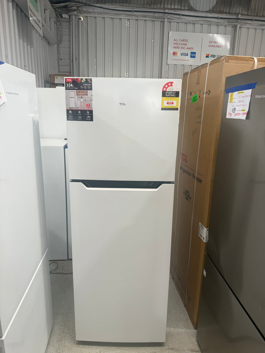 Factory second TCL 362L Top Mount Refrigerator – White (P362TMW) - Second Hand Appliances Geebung