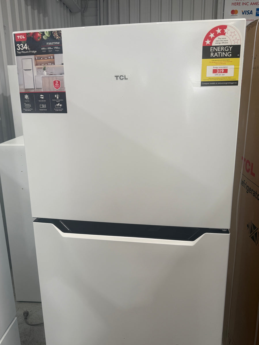 Factory second TCL 362L Top Mount Refrigerator – White (P362TMW) - Second Hand Appliances Geebung