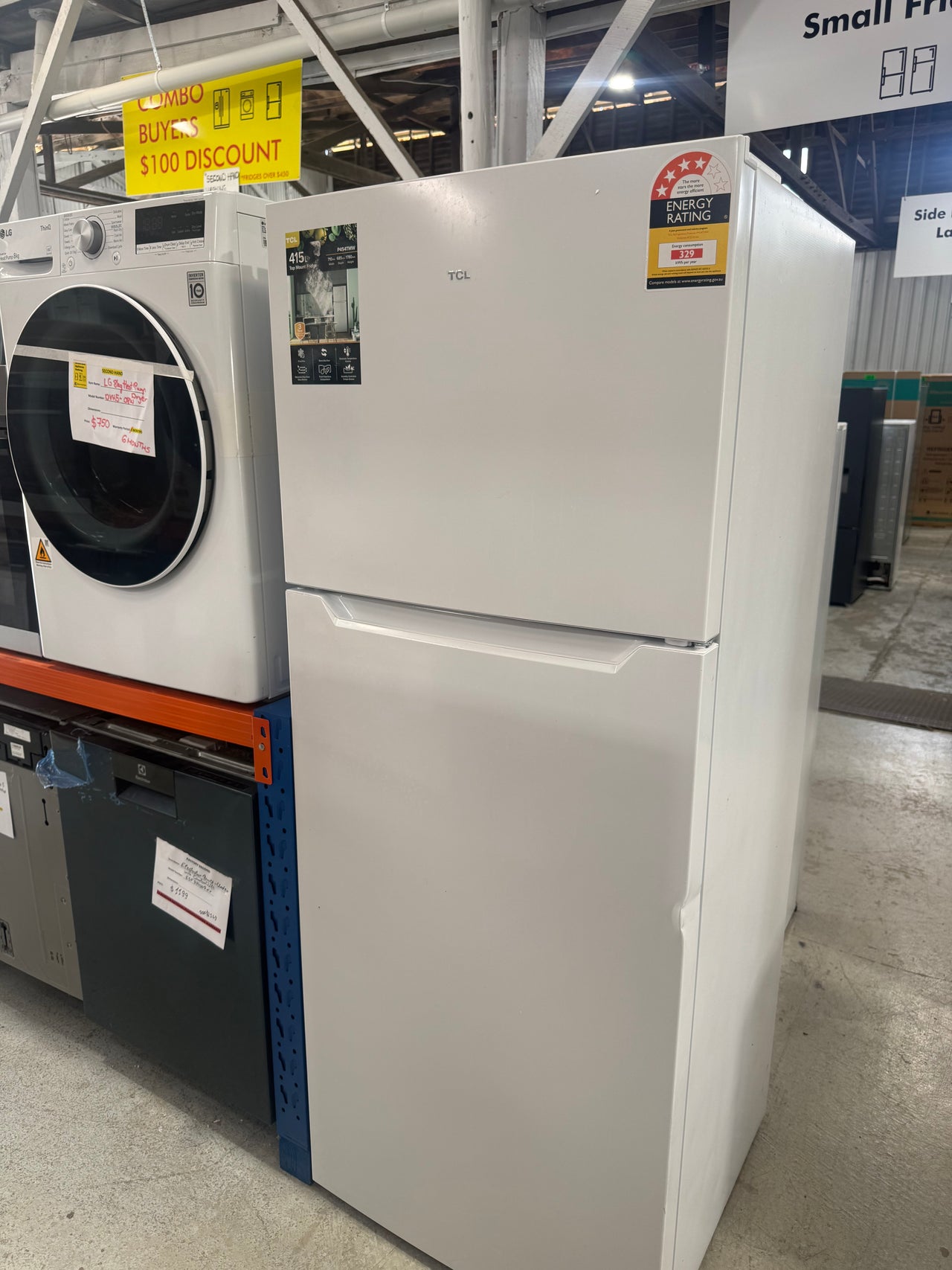 Factory second TCL 415 L Top Mount Refrigerator – Model: P454TMW (White) - Second Hand Appliances Geebung