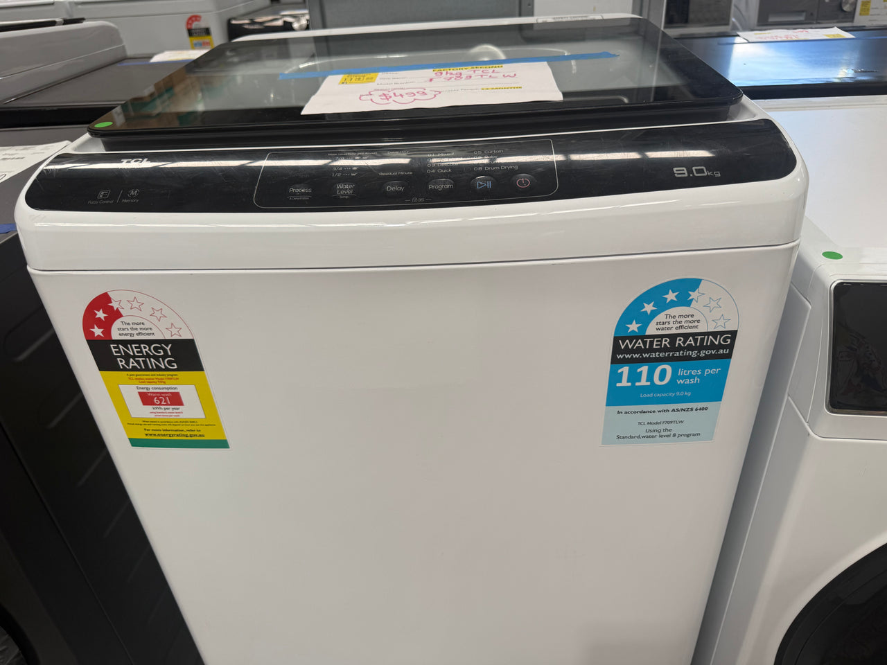 Factory second TCL F709TLW 9 kg Top-Load Washing Machine - Second Hand Appliances Geebung