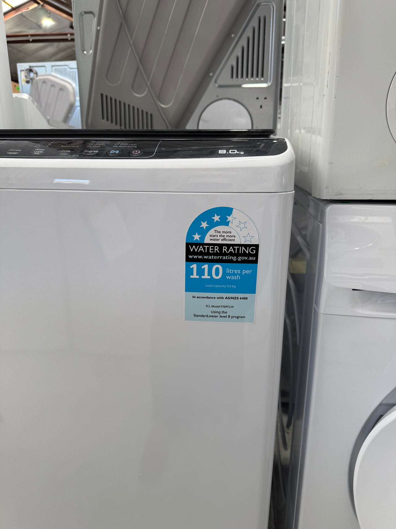 Factory second TCL F709TLW – 9 kg Top Load Washing Machine (White) - Second Hand Appliances Geebung