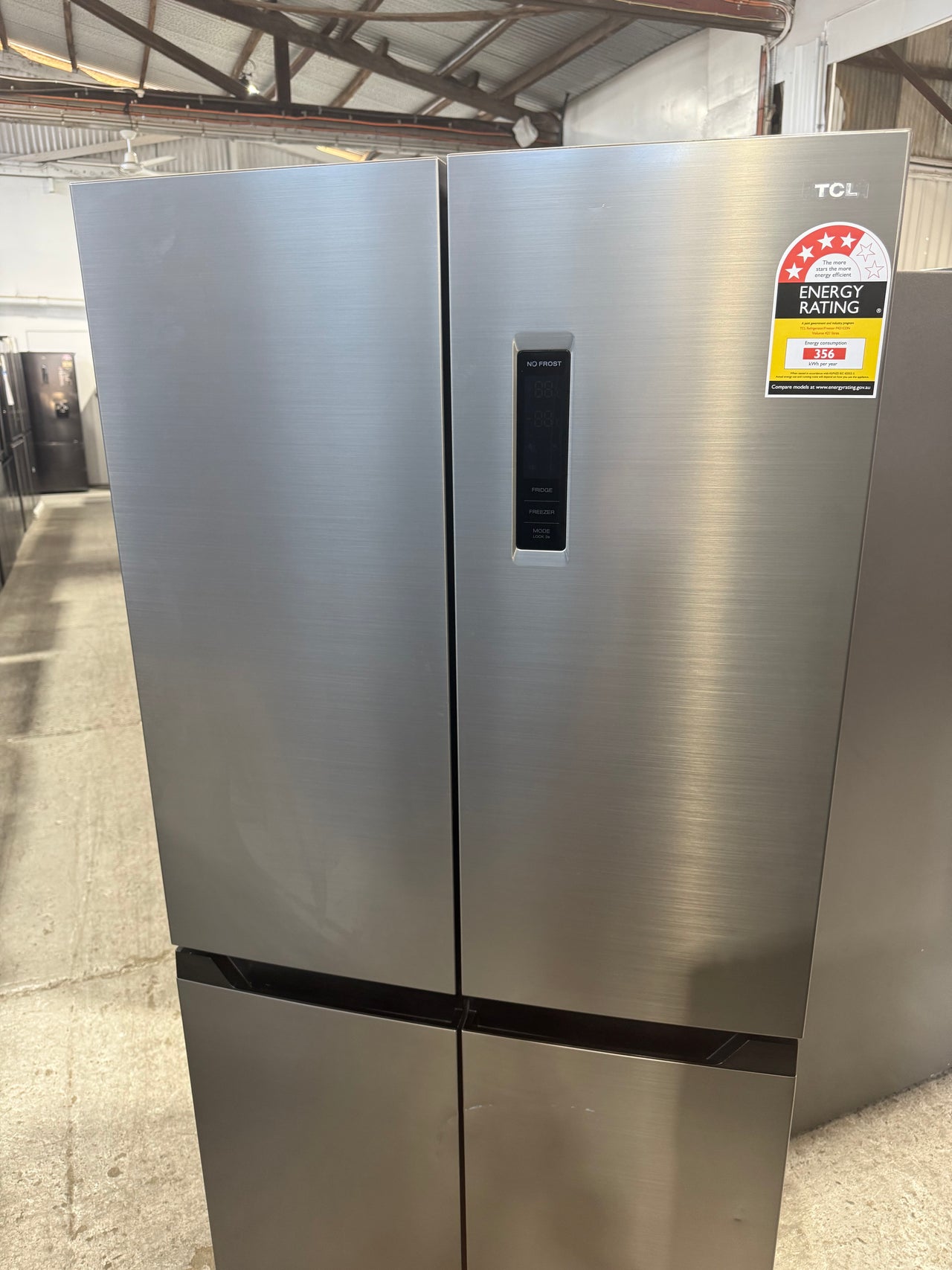 Factory second TCL P421CDN 421L French Door Fridge - Second Hand Appliances Geebung