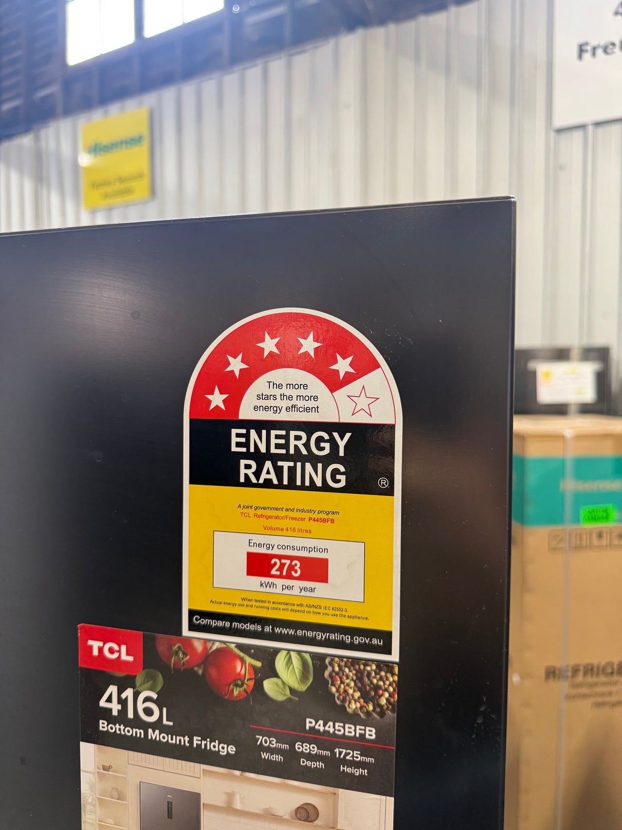 Factory second TCL P445BFB 416L Bottom Mount Refrigerator - Second Hand Appliances Geebung