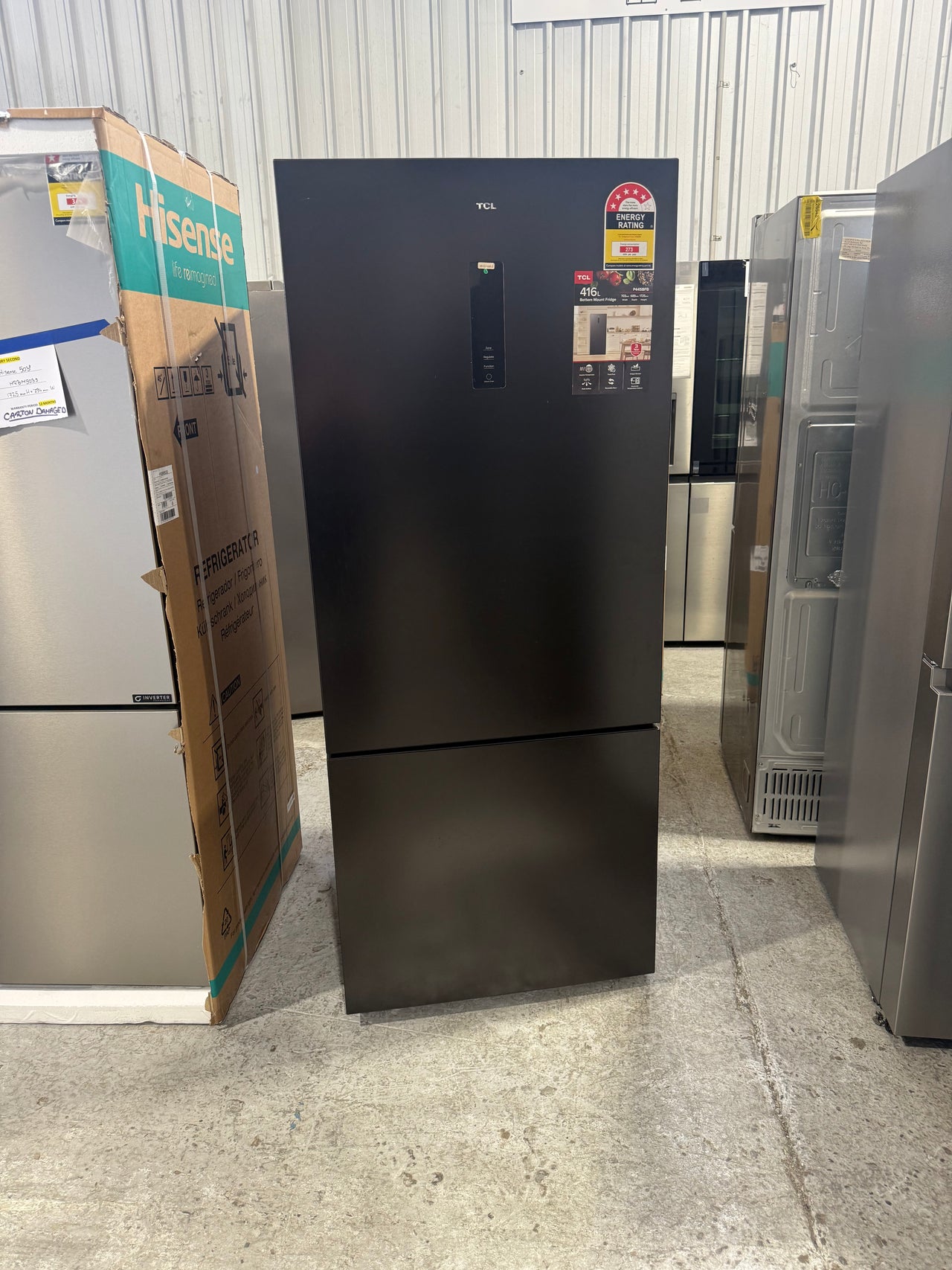 Factory second TCL P445BFB 416L Bottom Mount Refrigerator - Second Hand Appliances Geebung