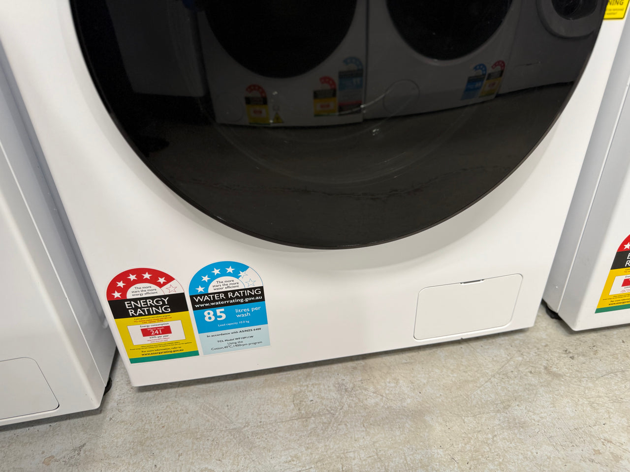 Factory second TCL WF10P11W – 10 kg Front Load Washing Machine (White) - Second Hand Appliances Geebung