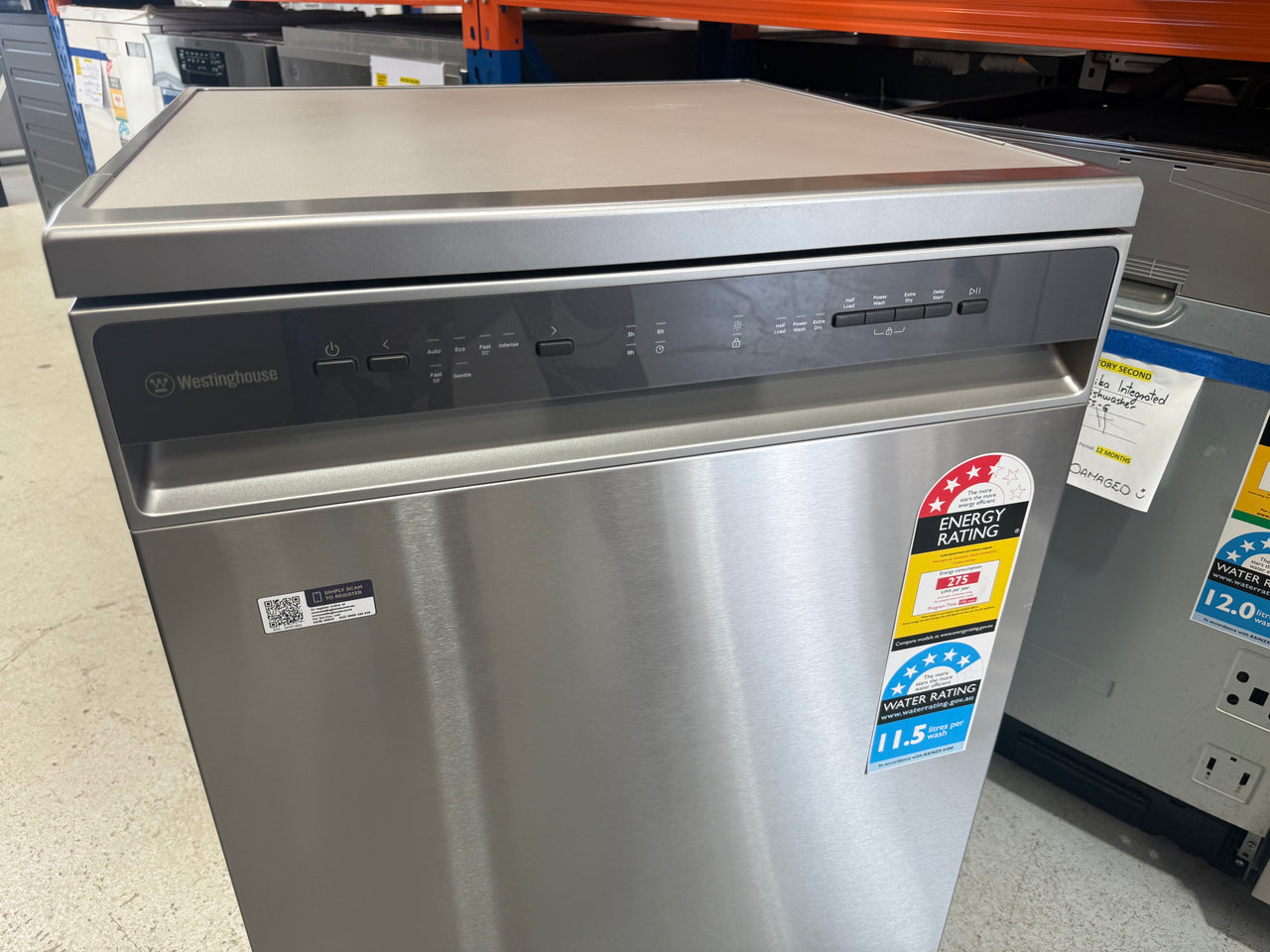 Factory second Warranty Westinghouse 60cm Stainless Steel Freestanding Dishwasher WSF6602XC - Second Hand Appliances Geebung