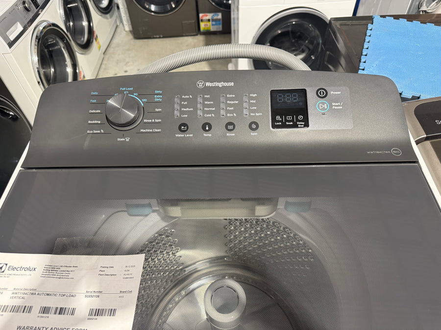 Factory second Westinghouse 11 kg EasyCare 700 Top Load Washing Machine (WWT1184C7WA) - Second Hand Appliances Geebung