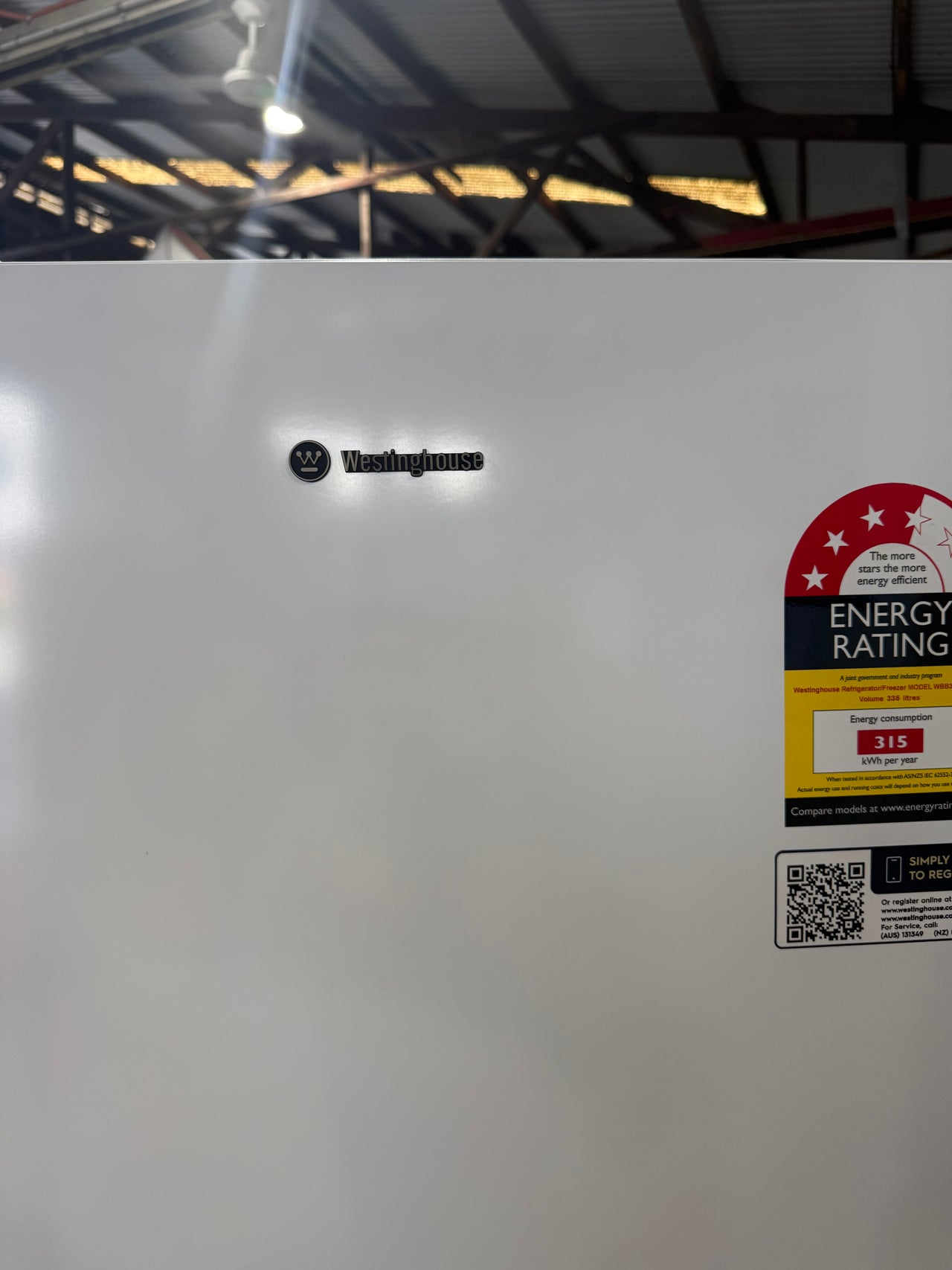 Factory second Westinghouse 335L Bottom Mount Fridge White WBB3400WK - Second Hand Appliances Geebung