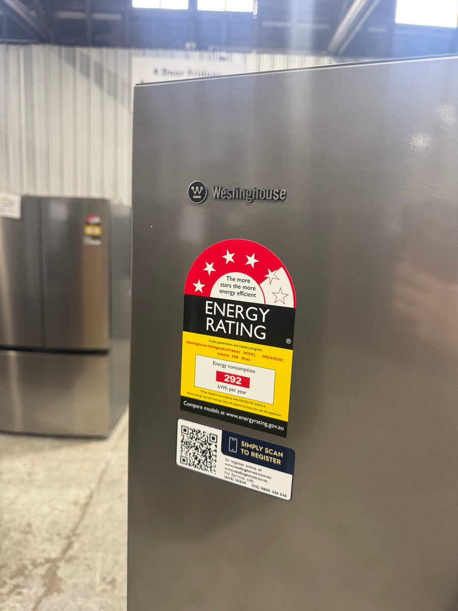 Factory second Westinghouse 425L Bottom Mount Refrigerator – Arctic Silver Model: WBE4302AC - Second Hand Appliances Geebung