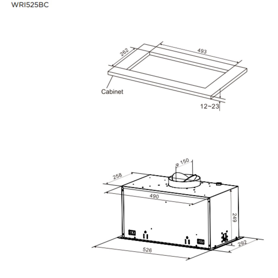 Factory second Westinghouse 52cm Integrated Rangehood – WRI525BC - Second Hand Appliances Geebung